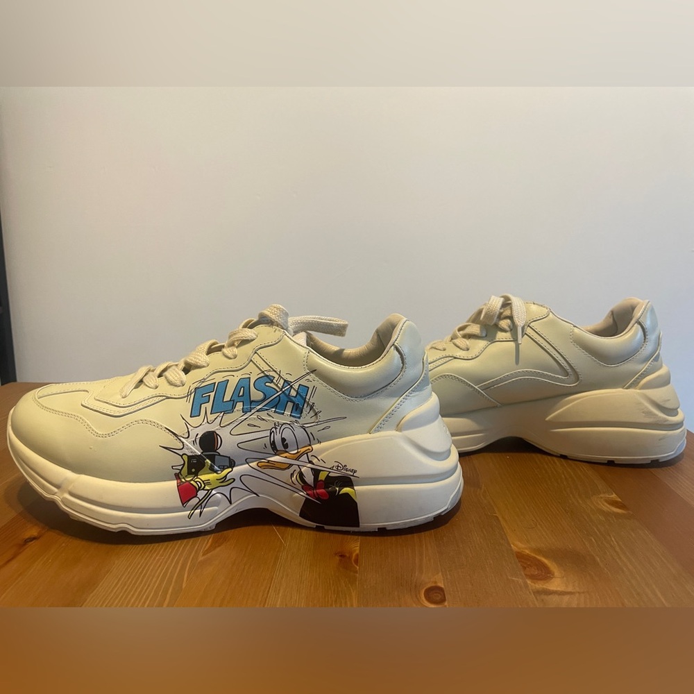 Authentic Gucci X Disney Rhyton Donald Duck Sneakers Shoes 43